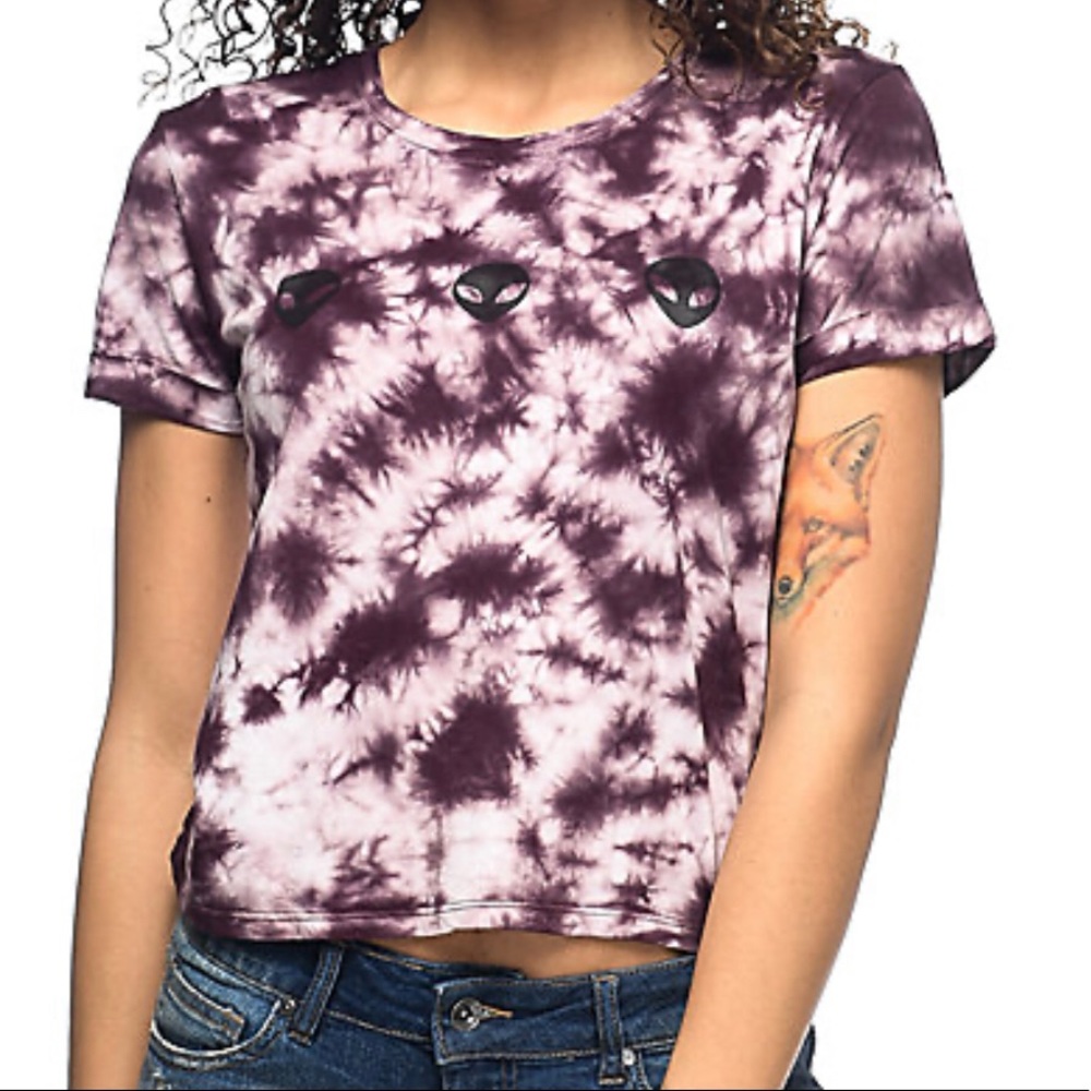 A.Lab Purple & White Tie Dye Alien T-Shirt 👽